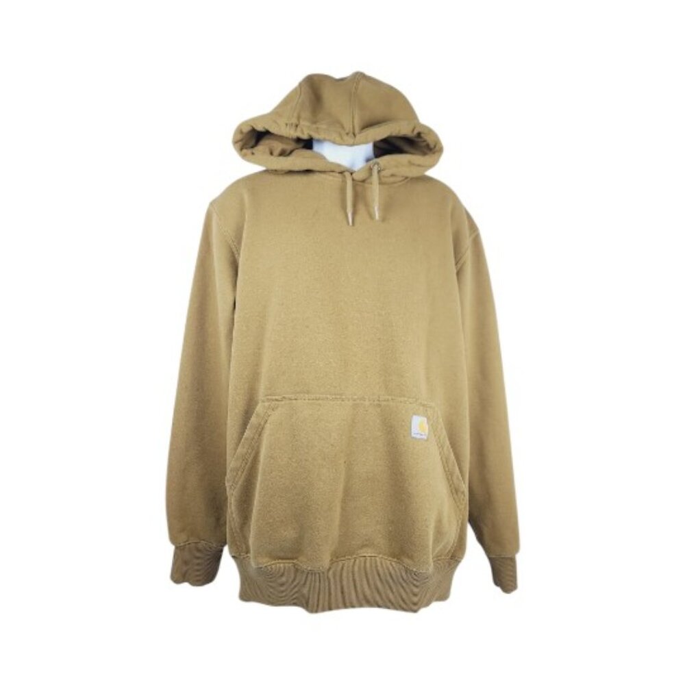 Carhartt Men's Mustard Loose Fit Casual Rain Defender Pullover Hoodie Size M